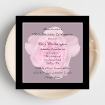 100.º Rosa de invitaciones a fiestas de cumpleaños