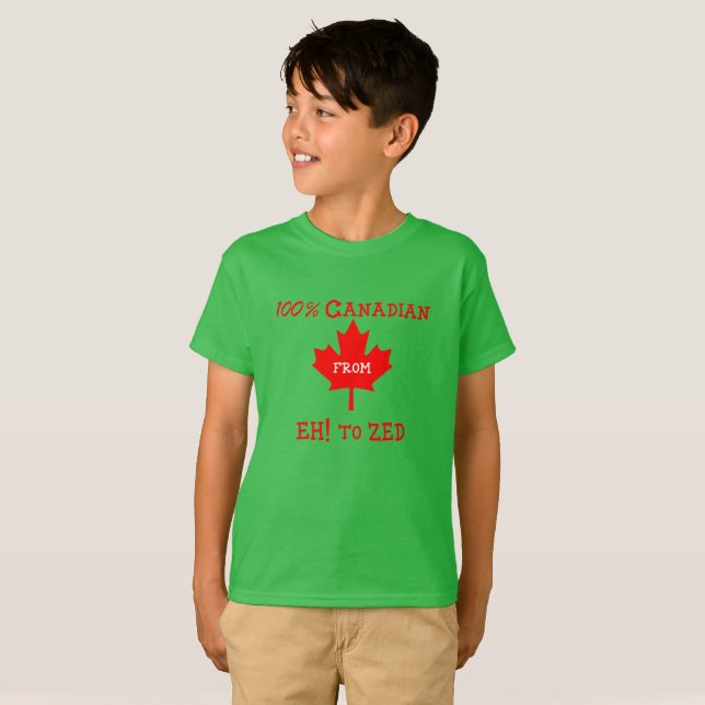 100% canadiense de Eh! a Zed - Camiseta para niños (Anverso completo)