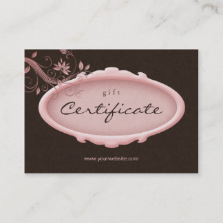 /100 Certificado De Regalo De Salón Spa Marrón Flo