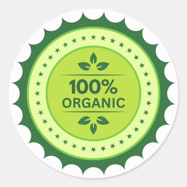 100 % Conjunto orgánico de pegatinas (Anverso)