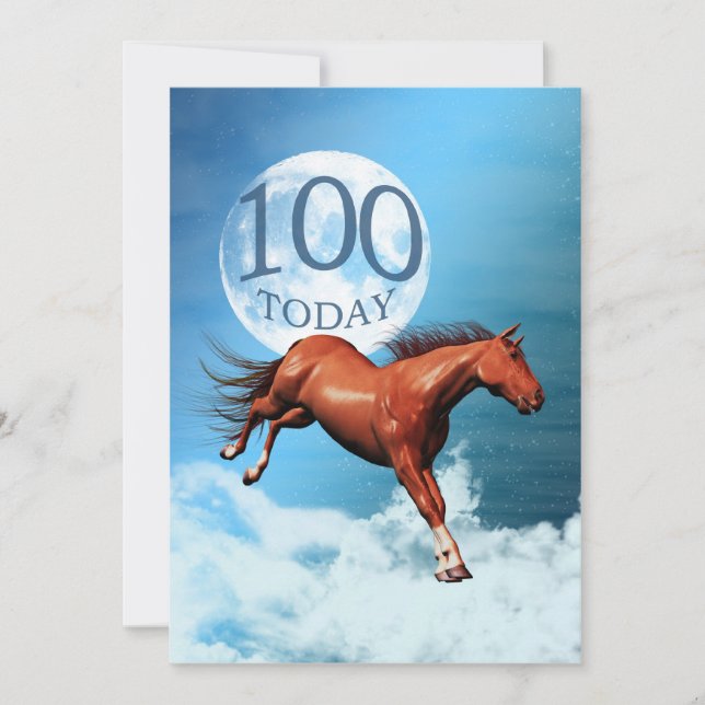 100° cumpleaños Invitación a caballo de espíritu (Anverso)