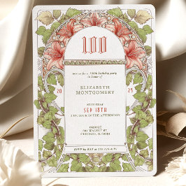 100 cumpleaños invitación Art Nouveau Alphonse Muc