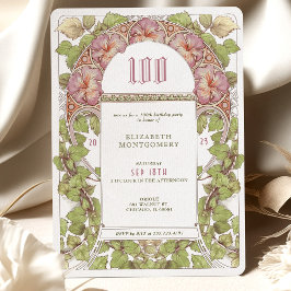 100 cumpleaños invitación Art Nouveau Alphonse Muc