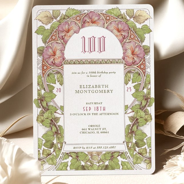 100 cumpleaños invitación Art Nouveau Alphonse Muc (Subido por el creador)