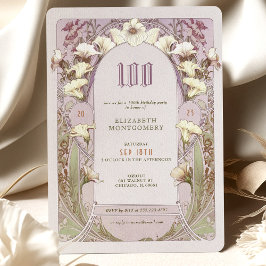 100 cumpleaños invitación Art Nouveau de Mucha