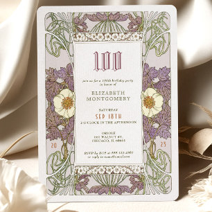 100 cumpleaños invitación Art Nouveau de Mucha