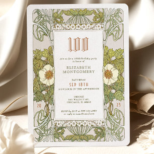 100 cumpleaños invitación Art Nouveau de Mucha
