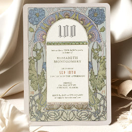 100 cumpleaños invitación Art Nouveau de Mucha