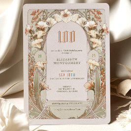100 cumpleaños invitación Art Nouveau de Mucha