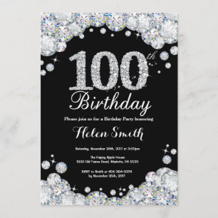 100 cumpleaños invitación Chalkboard Diamond