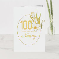 100 cumpleaños | Tarjeta de cumpleaños floral