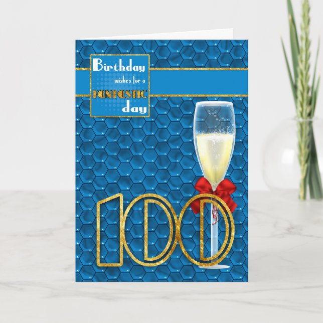 100 cumpleaños - Tarjeta de cumpleaños geométrica  (Anverso)