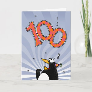 100° cumpleaños - Tarjeta de sorpresa para pingüin