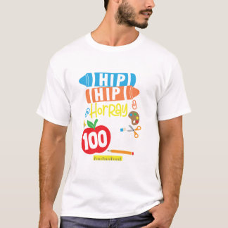 100° Día De Maestra Escolar Larga Manga Camiseta