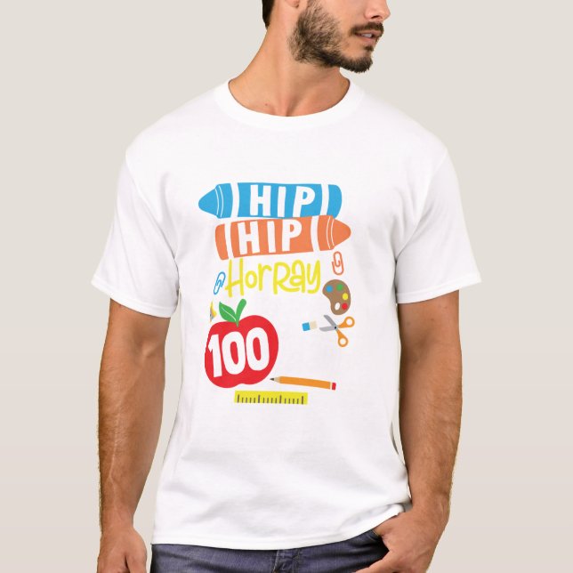 100° Día De Maestra Escolar Larga Manga Camiseta (Anverso)