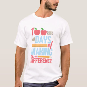 100° Día De Maestra Escolar Larga Manga Camiseta