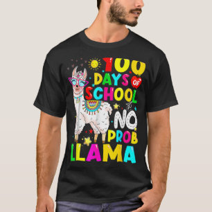100 Días De Camisa Escolar No Probllama Llama 100