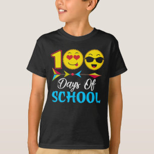100 días de camiseta de Emoji escolar