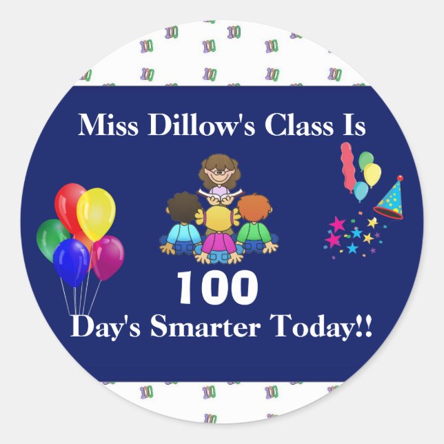 100 días de clases de Pegatinas escolares (Anverso)