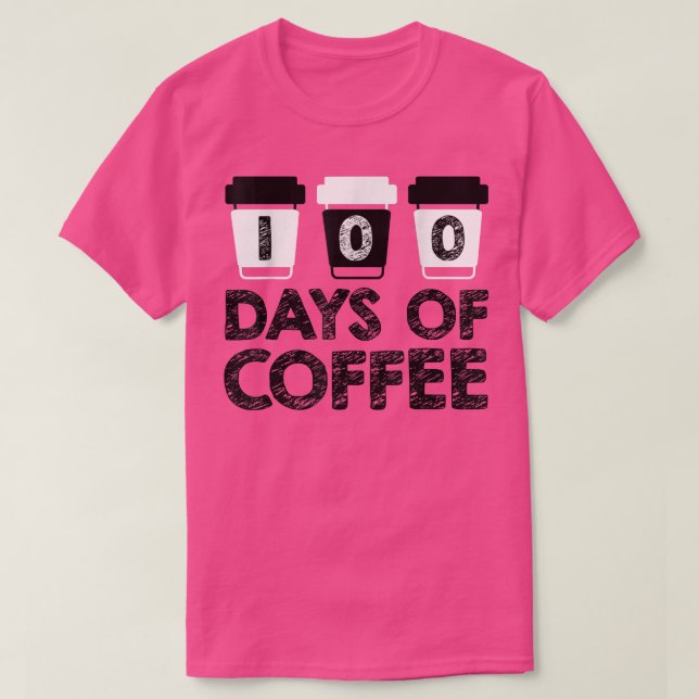 100 días de escuela Camiseta de café del profesor  (Diseño del anverso)