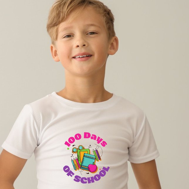 100 días de escuela cortan camisetas de niños (Subido por el creador)
