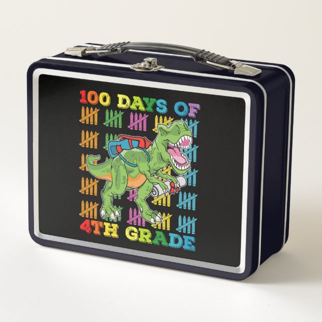 100 Días De Escuela De T Rex Dinosaurio De 4to Gra (Anverso)
