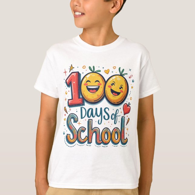 100 días de escuela niños camiseta de bebé (Anverso)