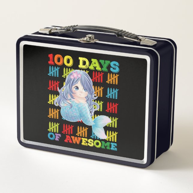 100 Días De Fantástica Sirena 100º Día De Escuela (Anverso)