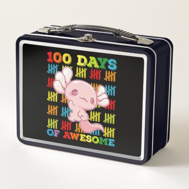 100 Días De Increíble Axolotl 100º Día De Escuela (Anverso)