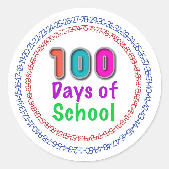 100 días de Pegatinas escolares (Anverso)