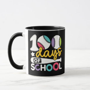 100 días escolares de béisbol softball taza de caf