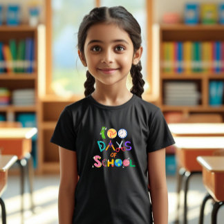 100 días felices de camisetas escolares para Chica