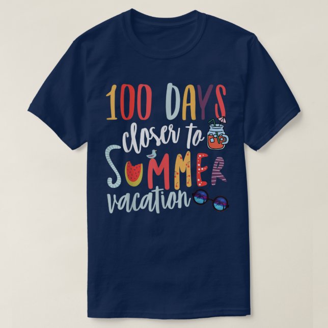 100 días más cerca de la camiseta de vacaciones de (Diseño del anverso)