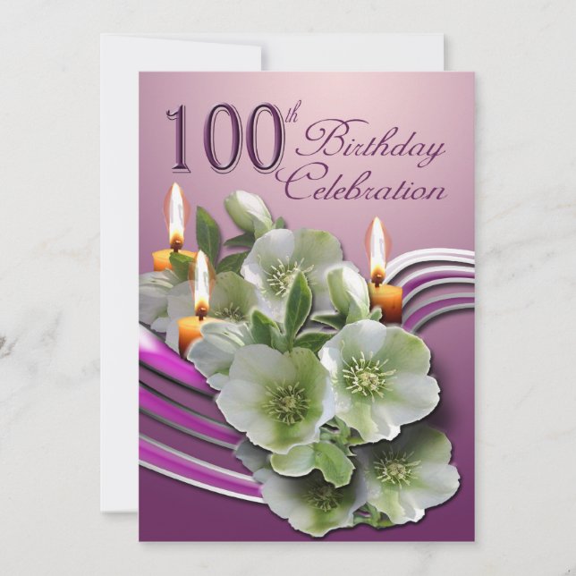 100° Invitación a fiesta de cumpleaños (Anverso)