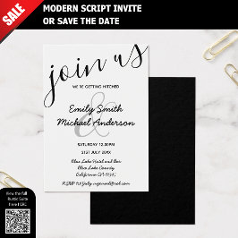 100 Invitación a la pequeña boda blanca y de bajo