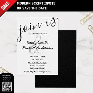 100 Invitación a la pequeña boda blanca y de bajo