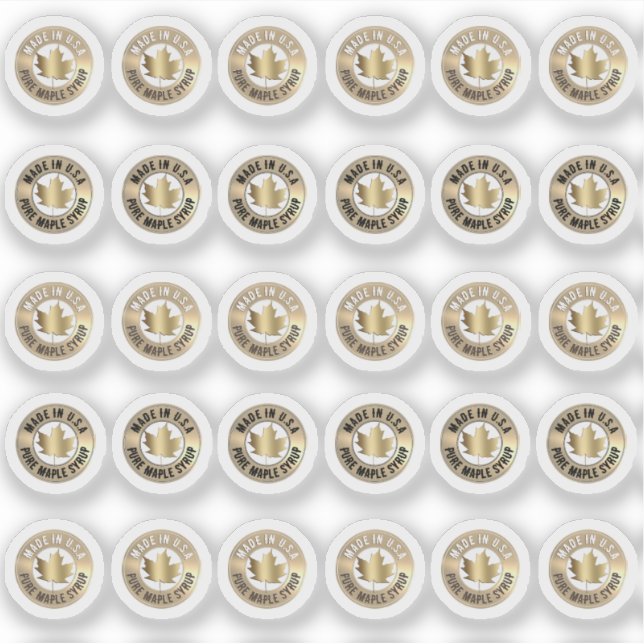 100% Jarabe de arce rojo Maple Mini Pegatina 2/3" (Anverso)