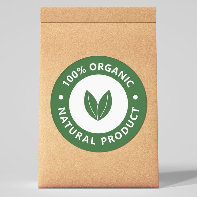 100% Orgánico, Pegatina de Productos Naturales (100% Organic, Natural Product Sticker)