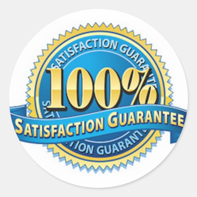 100% Pegatinas de garantía de satisfacción (Anverso)