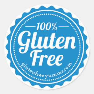 100% pegatinas libres del gluten - azul