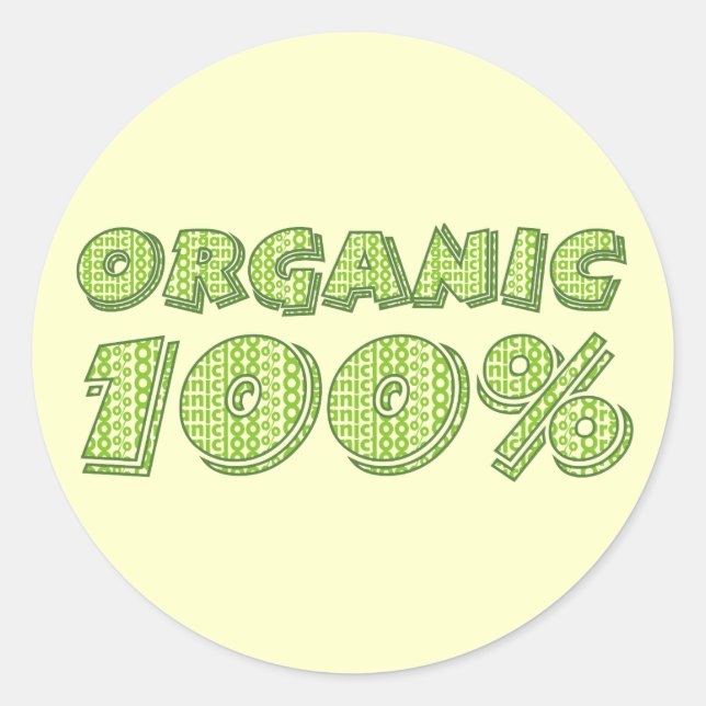 100% Pegatinas orgánicos (Anverso)