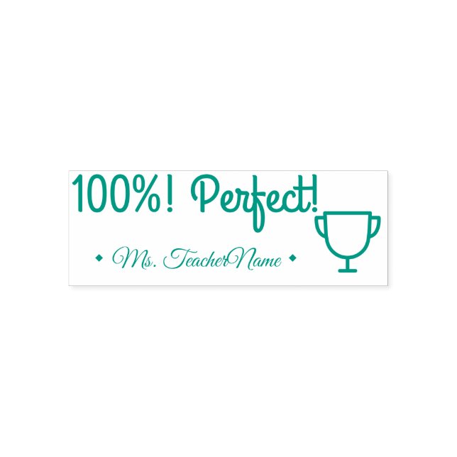 "100%! ¡Perfecto!" Sello de goma de asignación (Diseño)