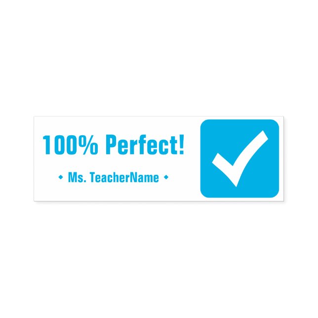 "¡100% perfecto!" + Sello de goma de educador (Diseño)