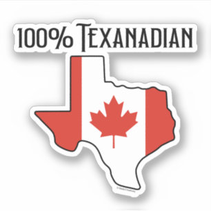 100% Personalizado texanadiano Pegatina de vinilo 