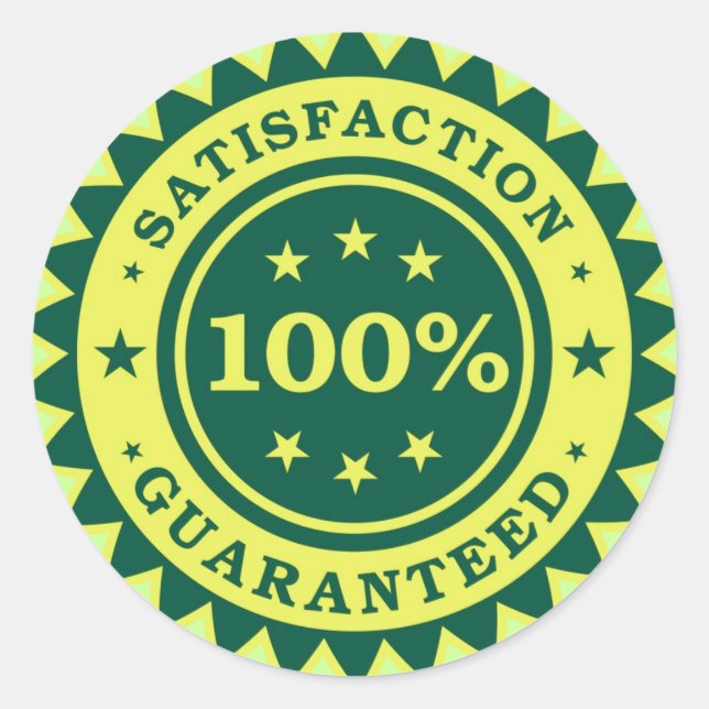 100% Satisfacción Pegatina garantizado (Anverso)