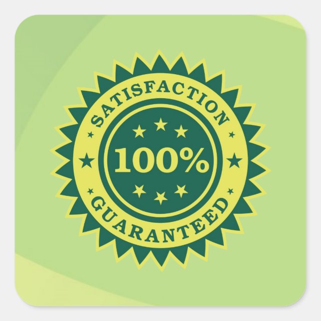 100% Satisfacción Pegatina garantizado (Anverso)