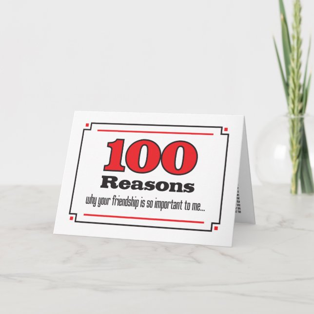 100 Tarjeta de amistad Razones (Anverso)