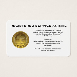 100 Tarjetas comerciales de animales de servicio r