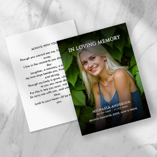 100 Tarjetas de Oración de Fotos de Memorial para 
