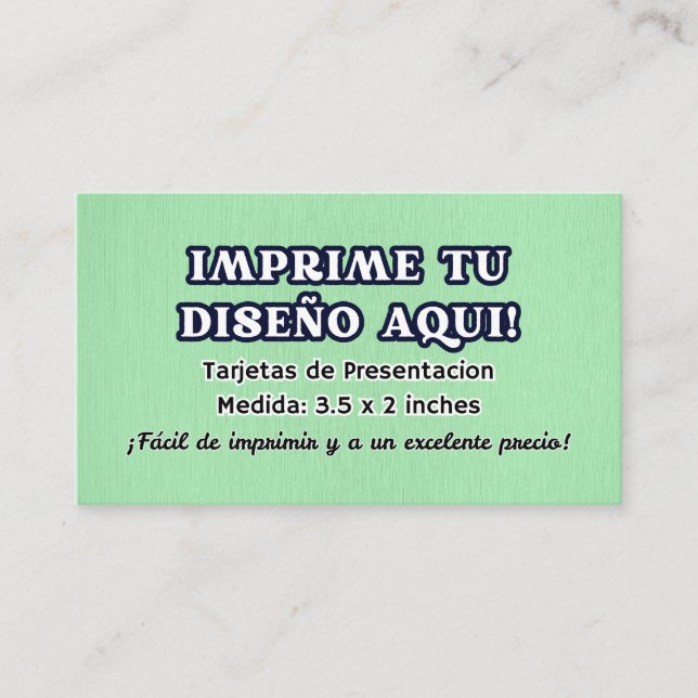 100 Tarjetas de Presentacion para negocio (Anverso)